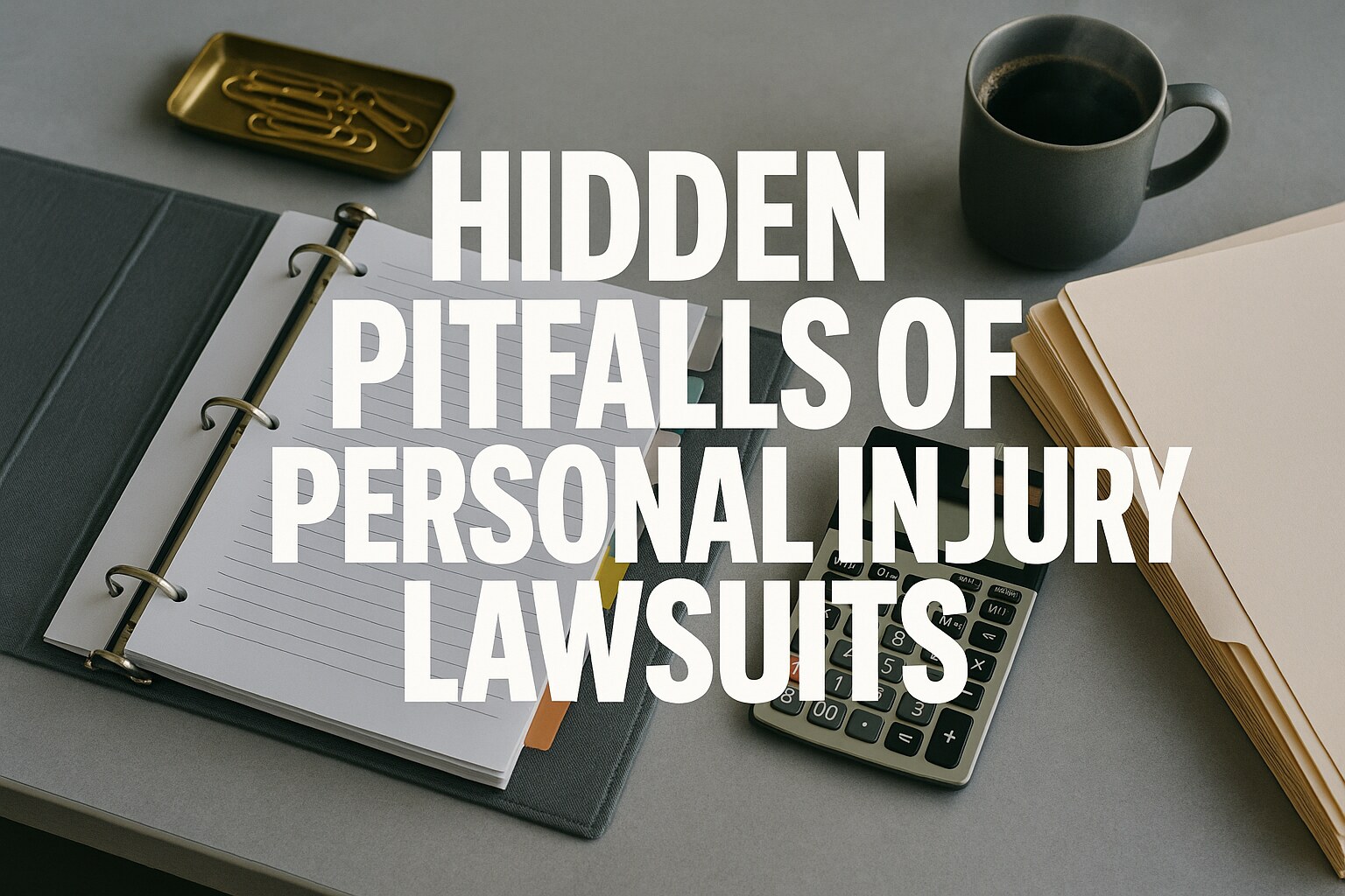 Laptop showing social media feed and a legal notepad on a law office desk