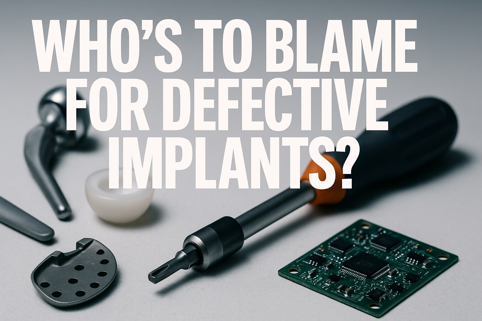 Orthopedic hip implant components on a sterile surgical tray