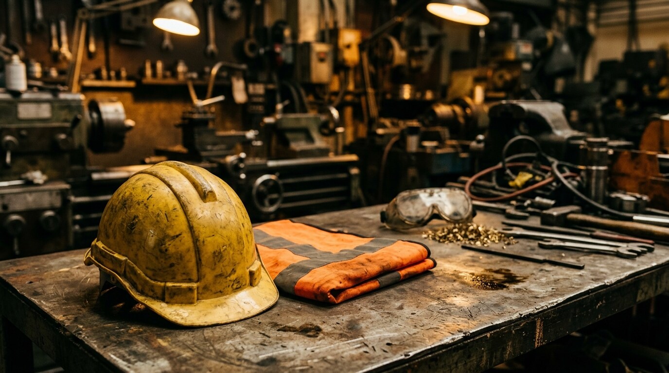 Warehouse worker pausing with a hand pressed to a lower back