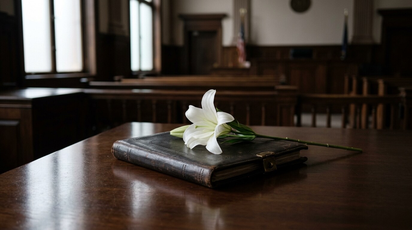 A wall clock in a quiet law office