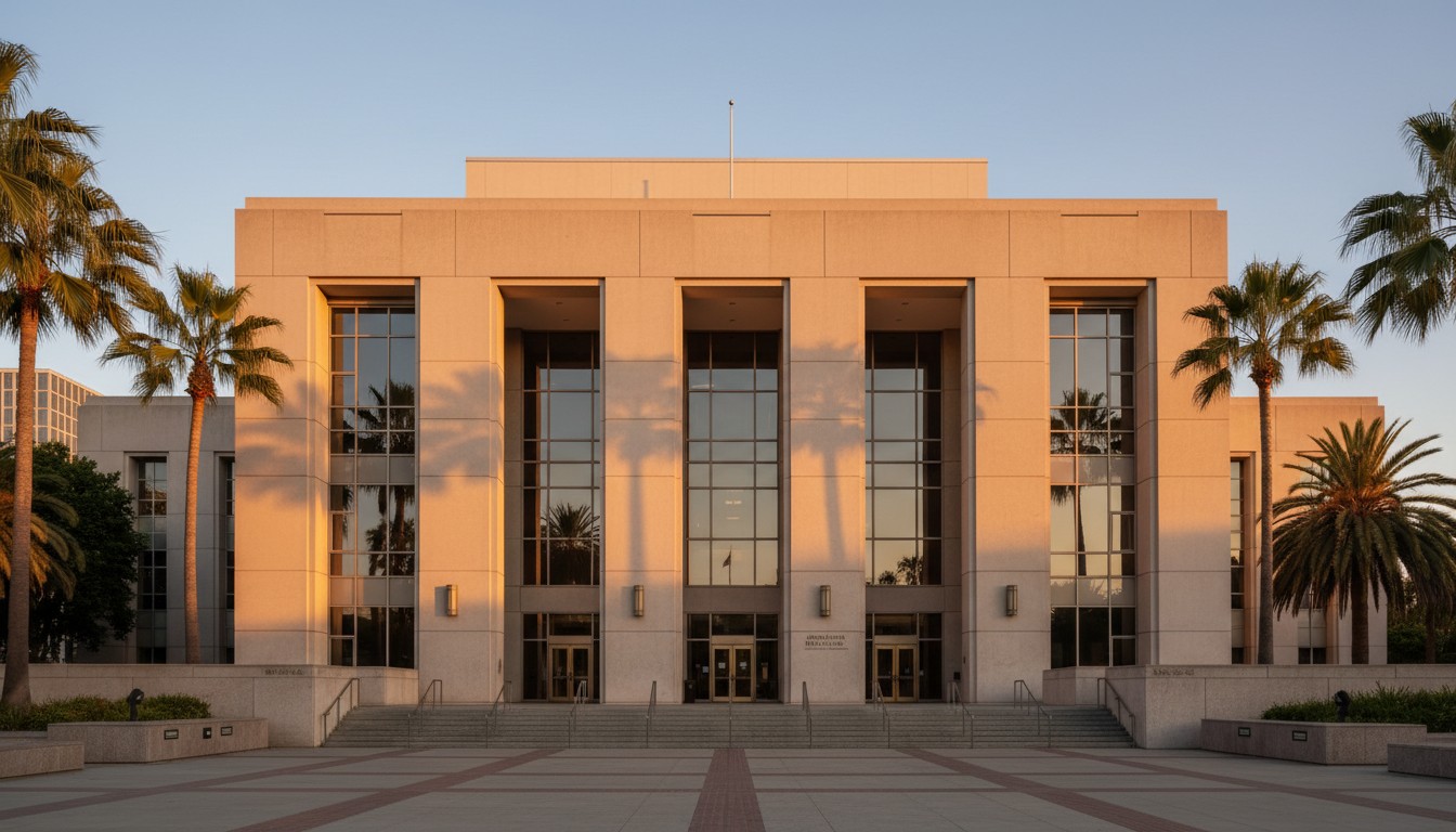 Los Angeles courthouse exterior at golden hour
