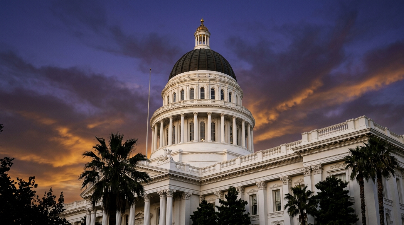 California state capitol building exterior under a clear sky